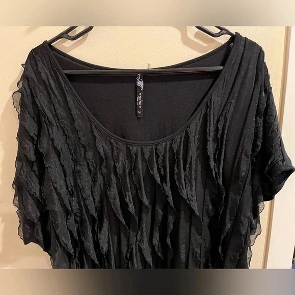 ANDREA MISSY Size 3x RUFFLE Semi Sheer Short Sleeve Blouse - Picture 4 of 6
